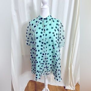 Mint Green Polka dot Mini Dress
